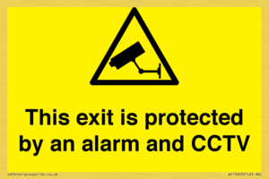 This exit is protected by an alarm and CCTV